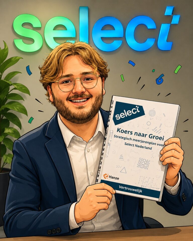 Daan Vorsteveld met zijn afstudeeronderzoek Koers naar Groei voor Select